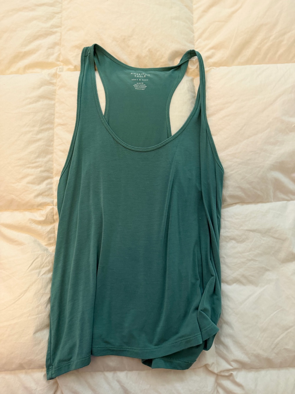 American Eagle Outfitters Teal Racerback Tank Top